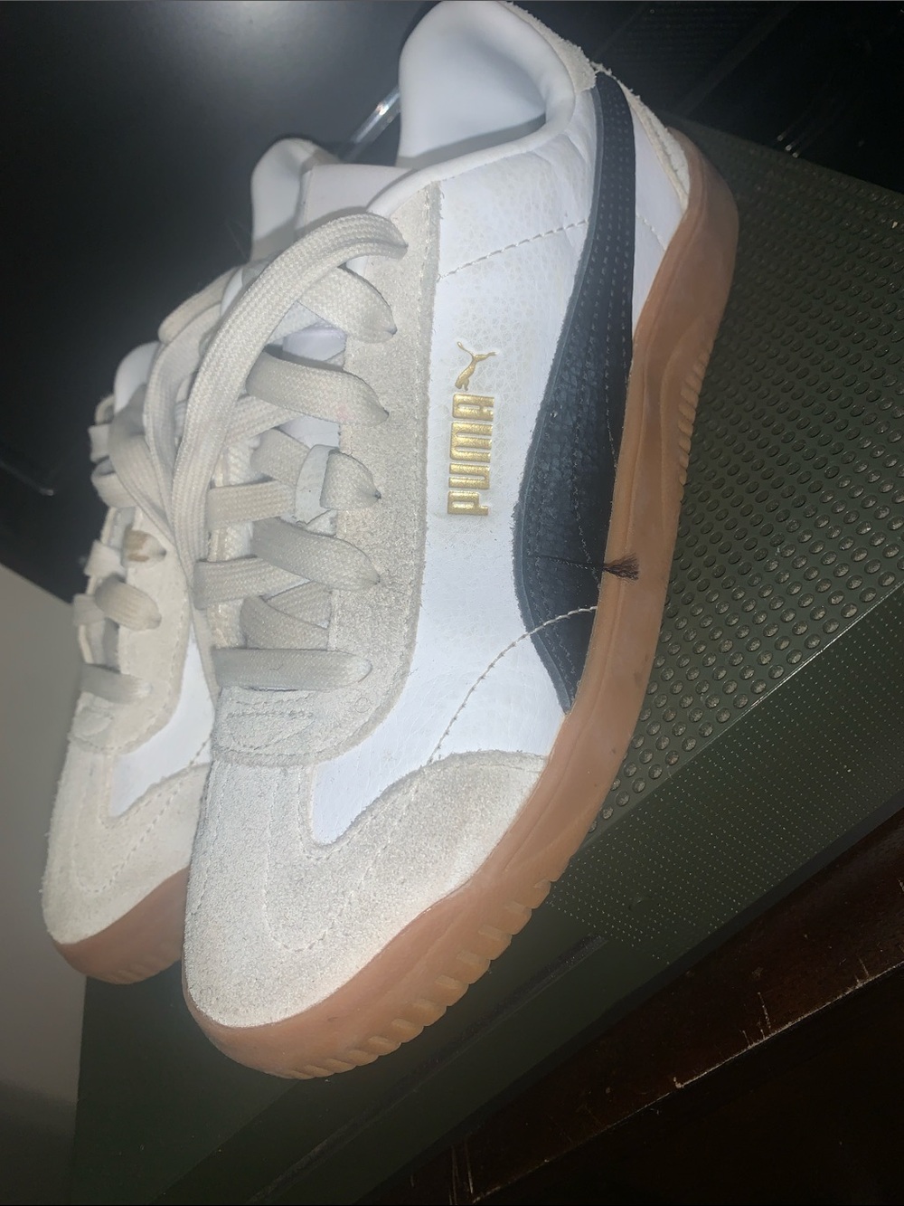 Puma Kids White, Black & Gum Low-Top Sneakers